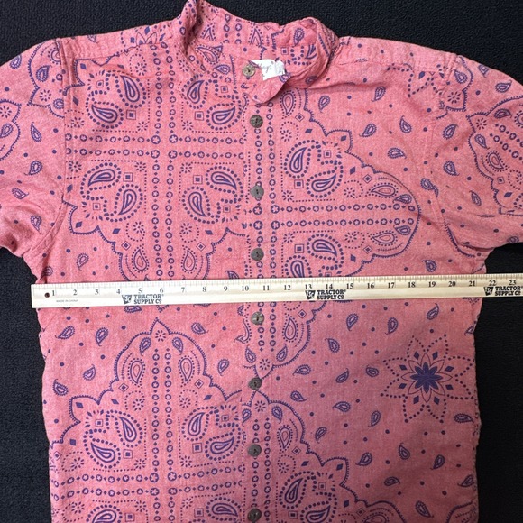 Men's Lakhay's Paisley Linen Button Up Medium Vintage - Picture 7 of 7